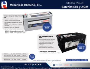Oferta baterías EFB y AGM