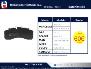 Oferta pastillas de freno para camión