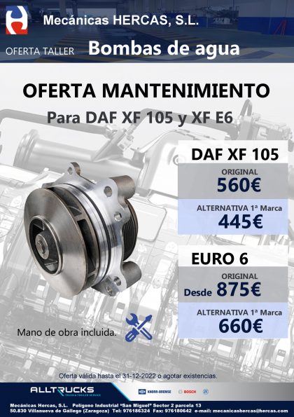 Promoción Bombas de Agua DAF Euro 6
