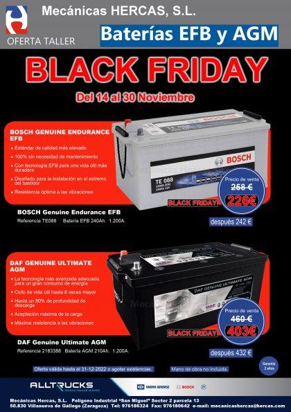 Promoción baterías de camión BLACK FRIDAY