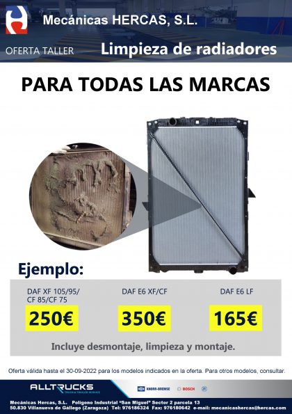 Oferta de limpieza de radiadores