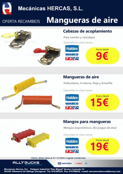 Promoción mangueras neumáticas y cabezas de acoplamiento
