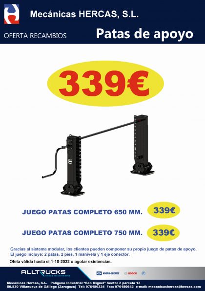 Promoción patas de semirremolques