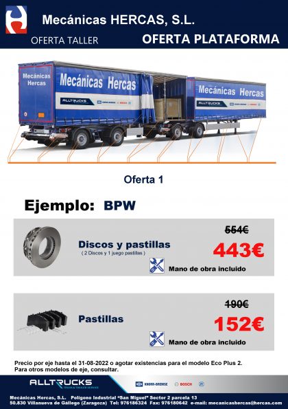 Oferta frenos ejes BPW
