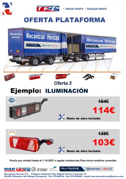 Oferta iluminación y sistema eléctrico semirremolques