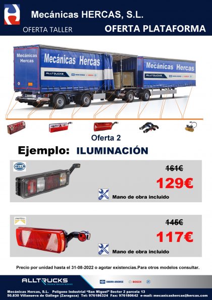 Oferta de iluminación para semirremolques