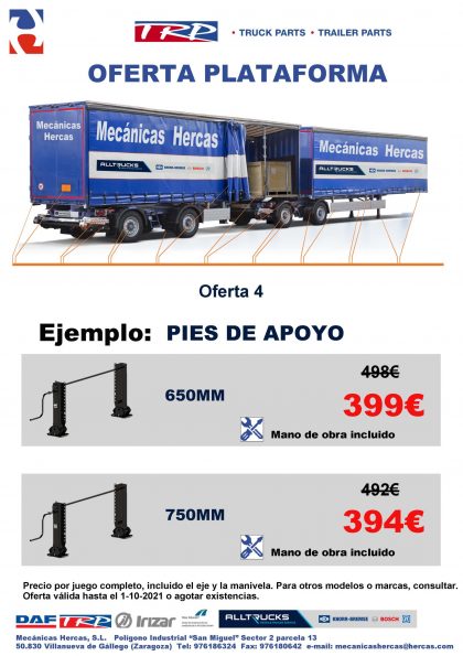 Promoción pies de apoyo semirremolques