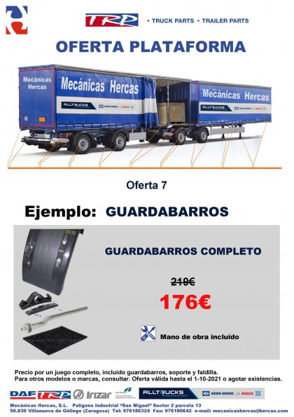 Ofertas de guardabarros para remolques
